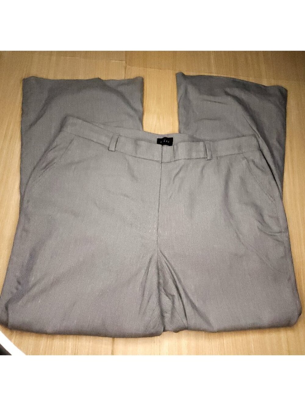 White House Black Market Womens Grey Plus Linen Blend The Flare Career Pants 18W